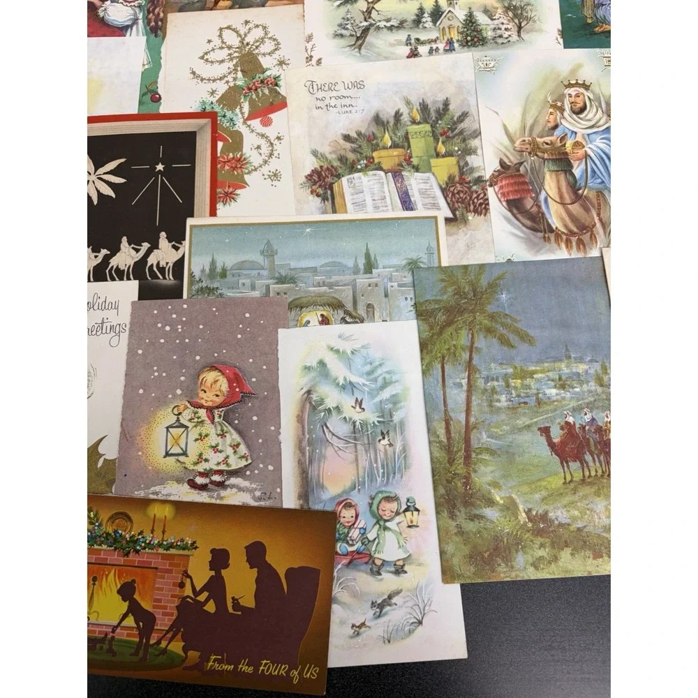 Vintage Retro Christmas Cards Fronts ONLY 1950s 1960s Scrapbooking Crafts 50+